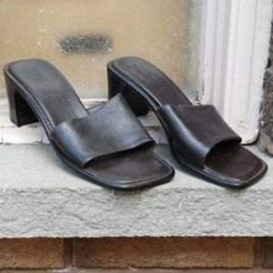 Italian leather sandal heel